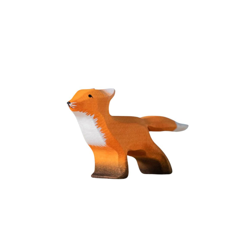 Wooden Fox Cub - Curious