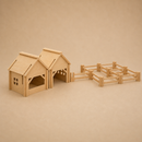 Wooden Farm Set with Fencing - Large Set