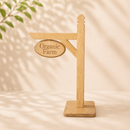 Wooden Organic Farm Sign