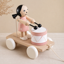 Wooden Pull Along Girl With Drum - Eve