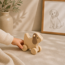 Wooden Dog Push Along - Socks