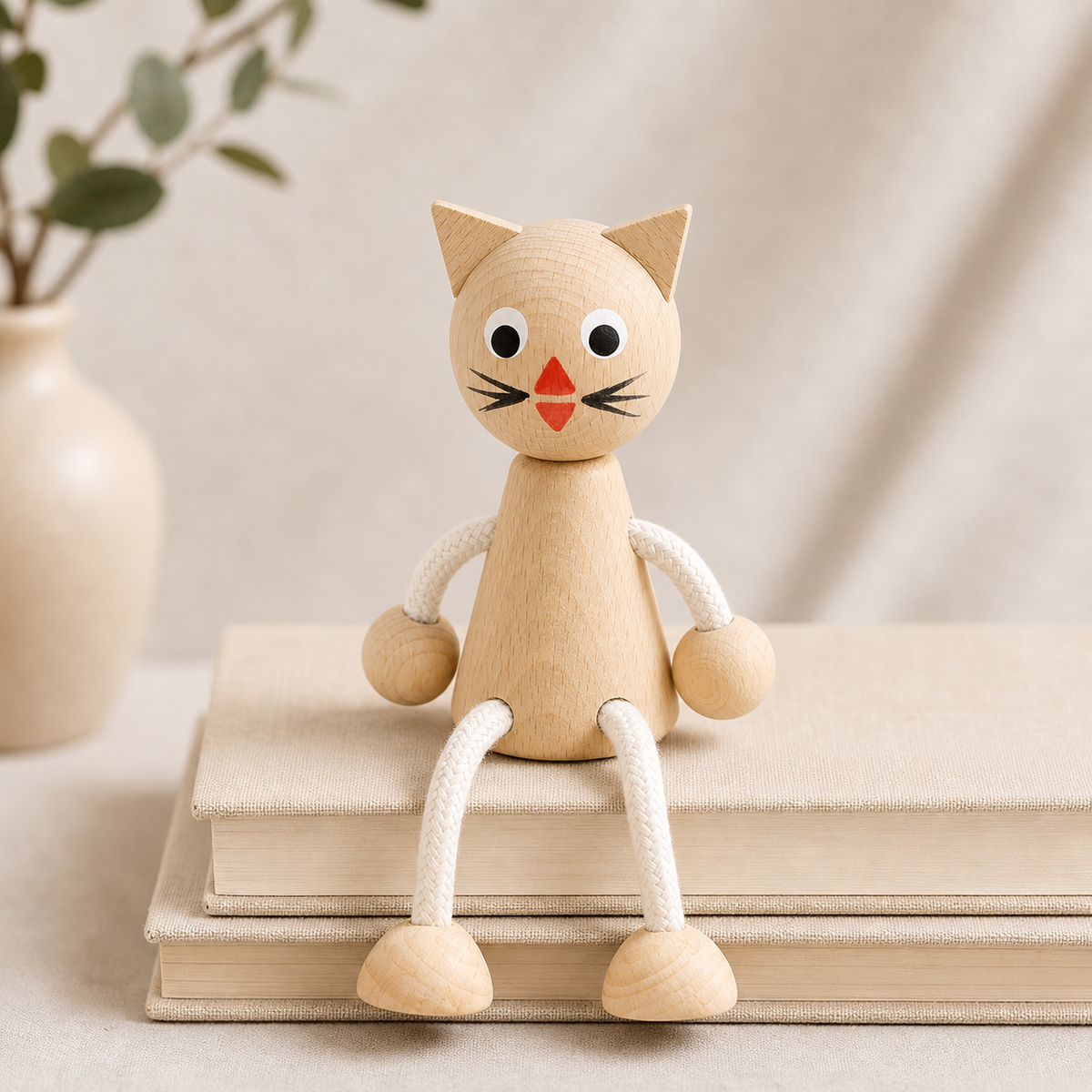 Wooden Cat Sitting Toy - Wooden Toys & Decor, Baby Toys