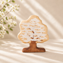 Wooden Oak Tree With Snow