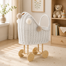 Wicker Dolls Pram High - White