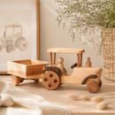Large Wooden Tractor With Trailer