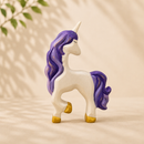 Wooden Unicorn Standing - White