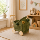 Wicker Dolls Pram - Khaki