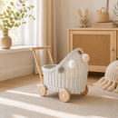 Wicker Dolls Pram - White