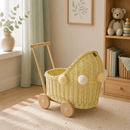 Wicker Dolls Pram - Lemon