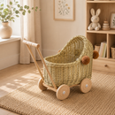 Wicker Dolls Pram - Gold