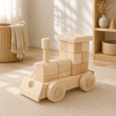 Large Wooden Block Train