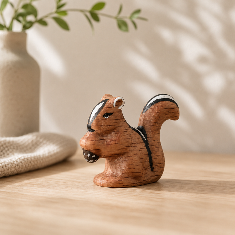 Wooden Toy Chipmunk | Waldorf Animal Figures | Noelino Toys