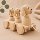 Wooden Pull Along Dog Family