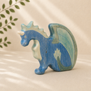 Large Wooden Dragon - Blue