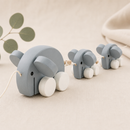 Wooden Pull Along Elephant Family
