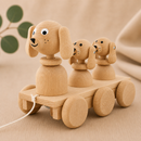 Wooden Pull Along Dog Family
