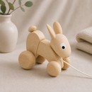Wooden Hopping Pull Along Rabbit