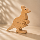 Wooden Kangaroo Figure