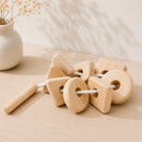 Wooden Lacing Toy With Geometric Shapes