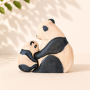 Wooden Panda Mum & Cub
