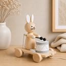 Wooden Pull Along Rabbit With Drum - Mabel