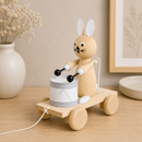 Wooden Pull Along Rabbit With Drum - Mabel
