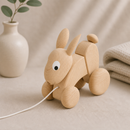Wooden Hopping Pull Along Rabbit