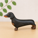 Wooden Dachshund Dog - Black & Tan