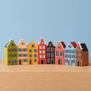 Wooden Festive Houses Set