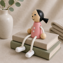Wooden Sitting Girl - Penelope