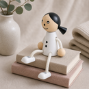 Wooden Sitting Girl - Emily