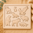 Wooden Sorting Puzzle - Animals Of North America