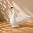 Wooden White Swan - Flying