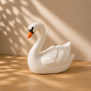 Wooden White Swan - Swimming