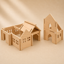 Wooden Village with Church - Large Set