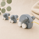 Wooden Pull Along Elephant Family
