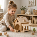 Wooden Train Station Set