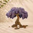 Wooden Wisteria Tree - Purple & White