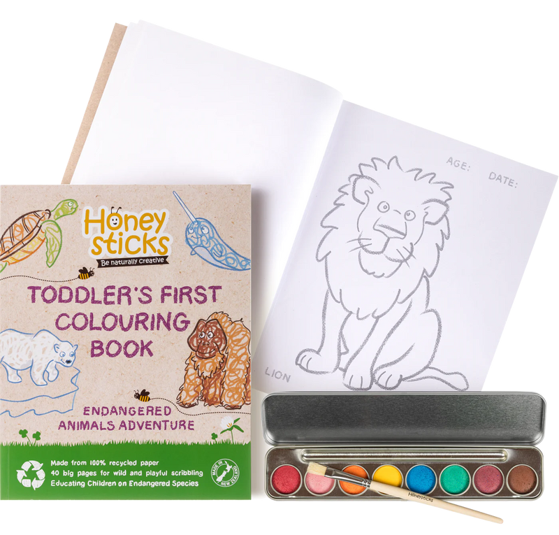 Toddlers First Colouring Book - Endangered Animals