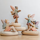 Wooden Sitting Fairy - Dark