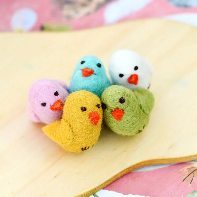 Felt Colourful Chicks - Set Of 5
