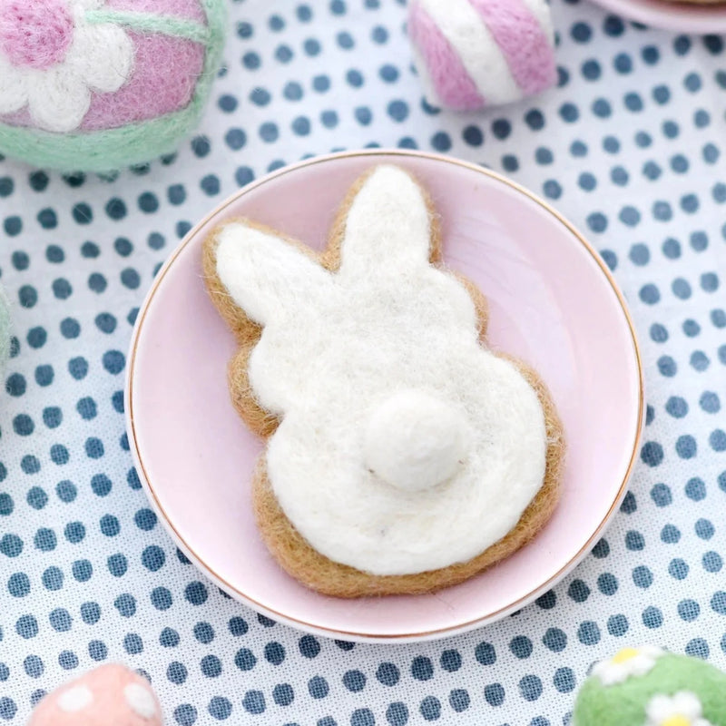Felt Easter Bunny Cookie - White