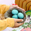 Felt Blue Robin Nest With Eggs