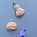Wooden Magnet - Scary Pumpkin Grey