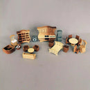 Wooden Dollhouse Furniture - 21 Piece 'Sunflower' Set