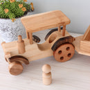 Large Wooden Tractor With Trailer