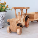 Large Wooden Tractor With Trailer