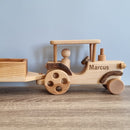 Large Wooden Tractor With Trailer