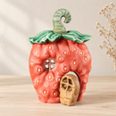 Wooden Strawberry Fairy House by Noelino Toys, red strawberry body
