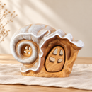 Wooden Hat House by Noelino Toys, whitewashed hat-shaped roof